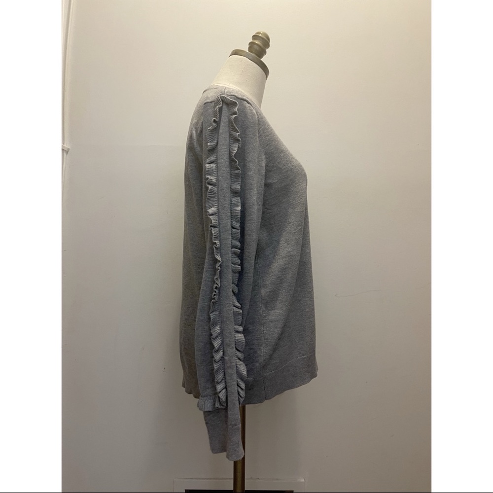 Calvin Klein Ruffled Sweater Color: Heather Grey - Picture 6 of 8